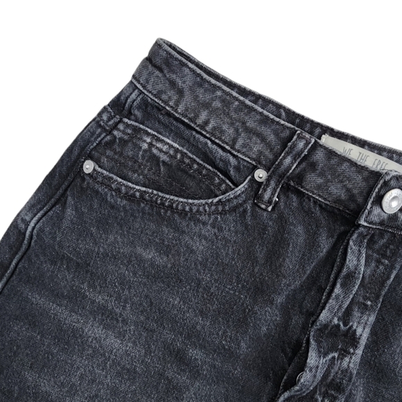 Free People We The Free Rugged A-Line Button Fly Denim Skirt Washed Black 25. - Picture 5 of 10